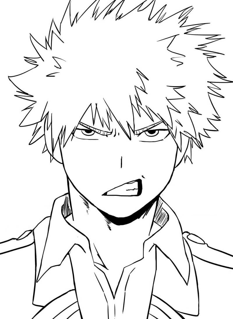 Dibujo de Enfrentate a Katsuki Bakugo para Colorear