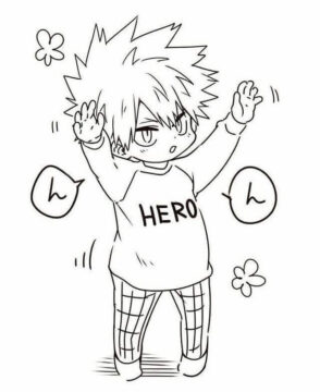 Dibujo de Pequeño Bakugo para Colorear