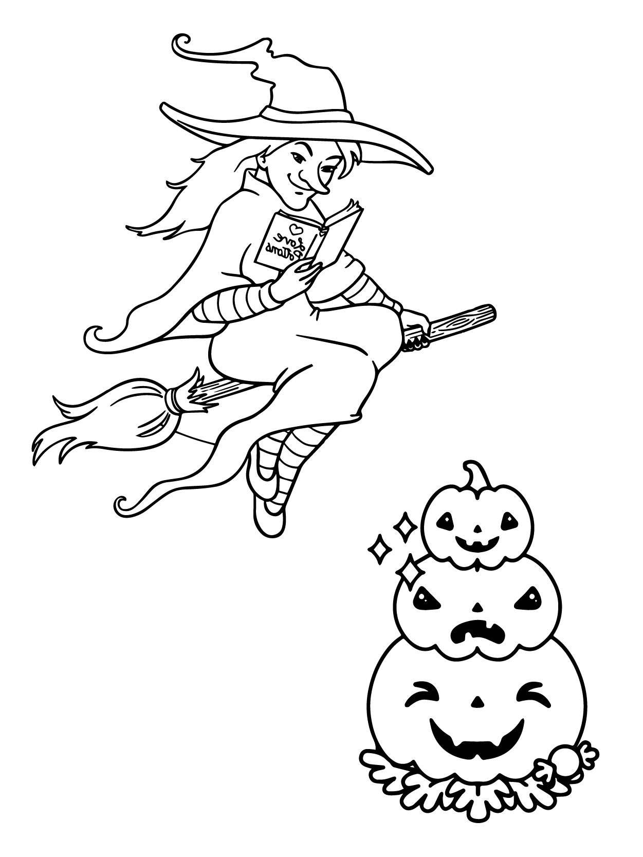 Dibujo de Kawaii Halloween 03 para Colorear