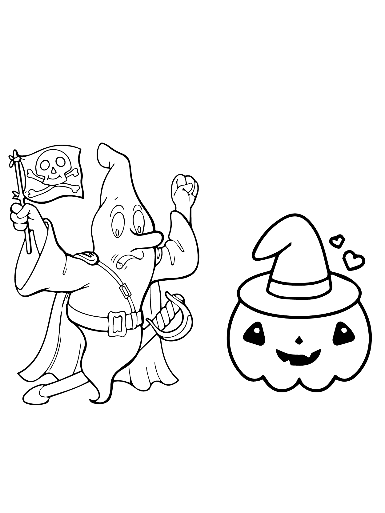 Dibujo de Kawaii Halloween 07 para Colorear