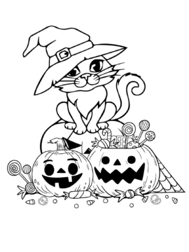 Dibujo de Kawaii Halloween 11 para Colorear