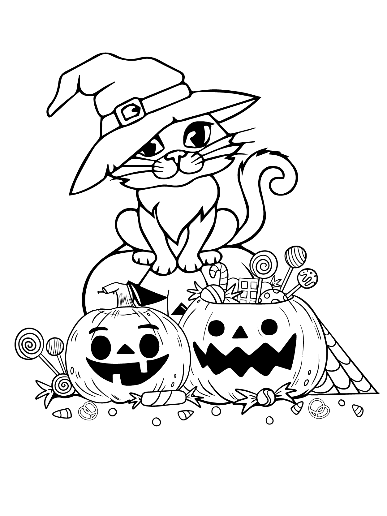 Dibujo de Kawaii Halloween 11 para Colorear