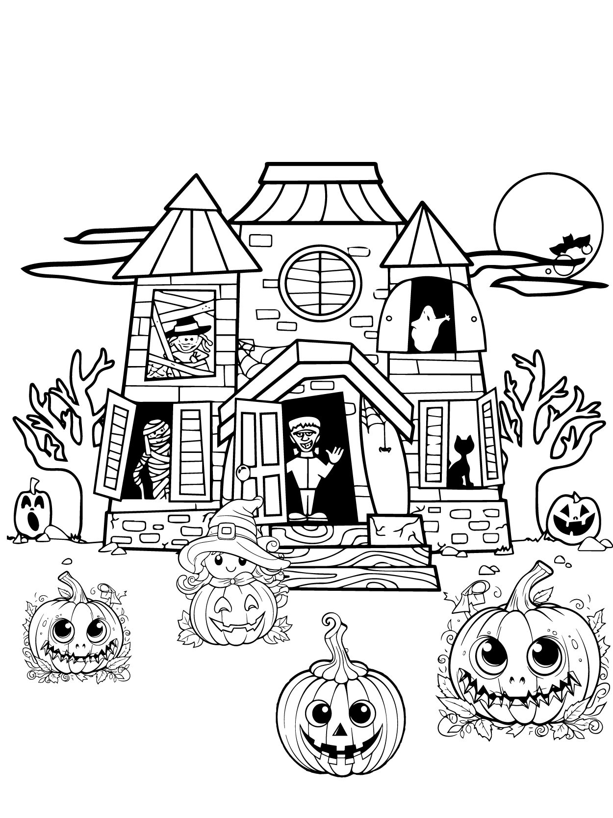 Dibujo de Kawaii Halloween 16 para Colorear