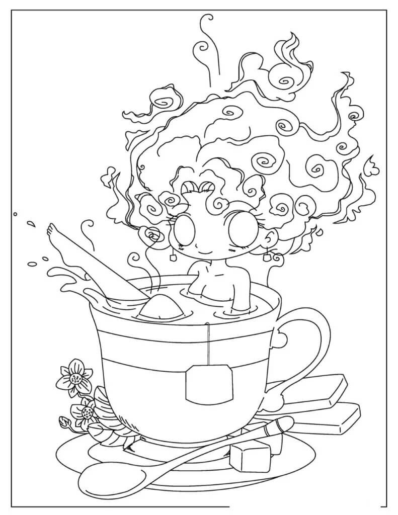 Dibujo de Adorable Kawaii para Colorear