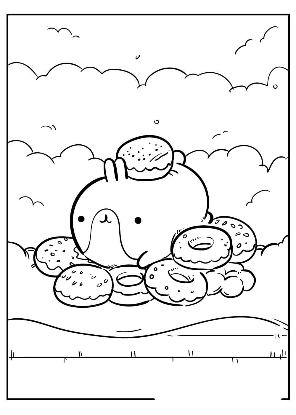 Dibujo de Asombroso Kawaii para Colorear