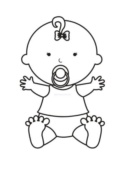 Dibujo de Bebé Kawaii para Colorear