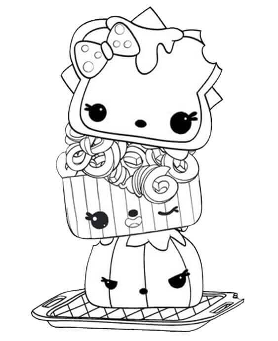 Dibujo de Bonito Kawaii para Colorear