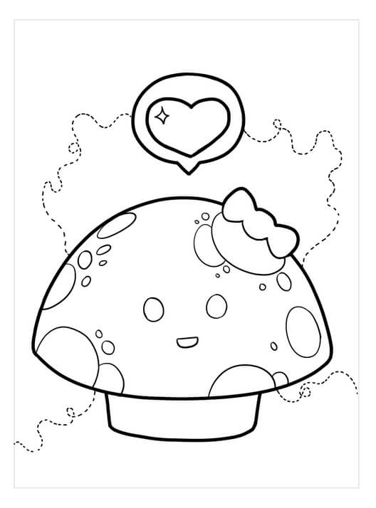 Dibujo de Champinones Kawaii para Colorear