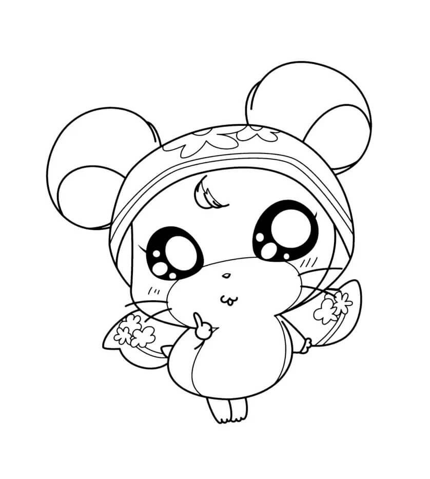 Dibujo de Conejo Impresionante Kawaii para Colorear