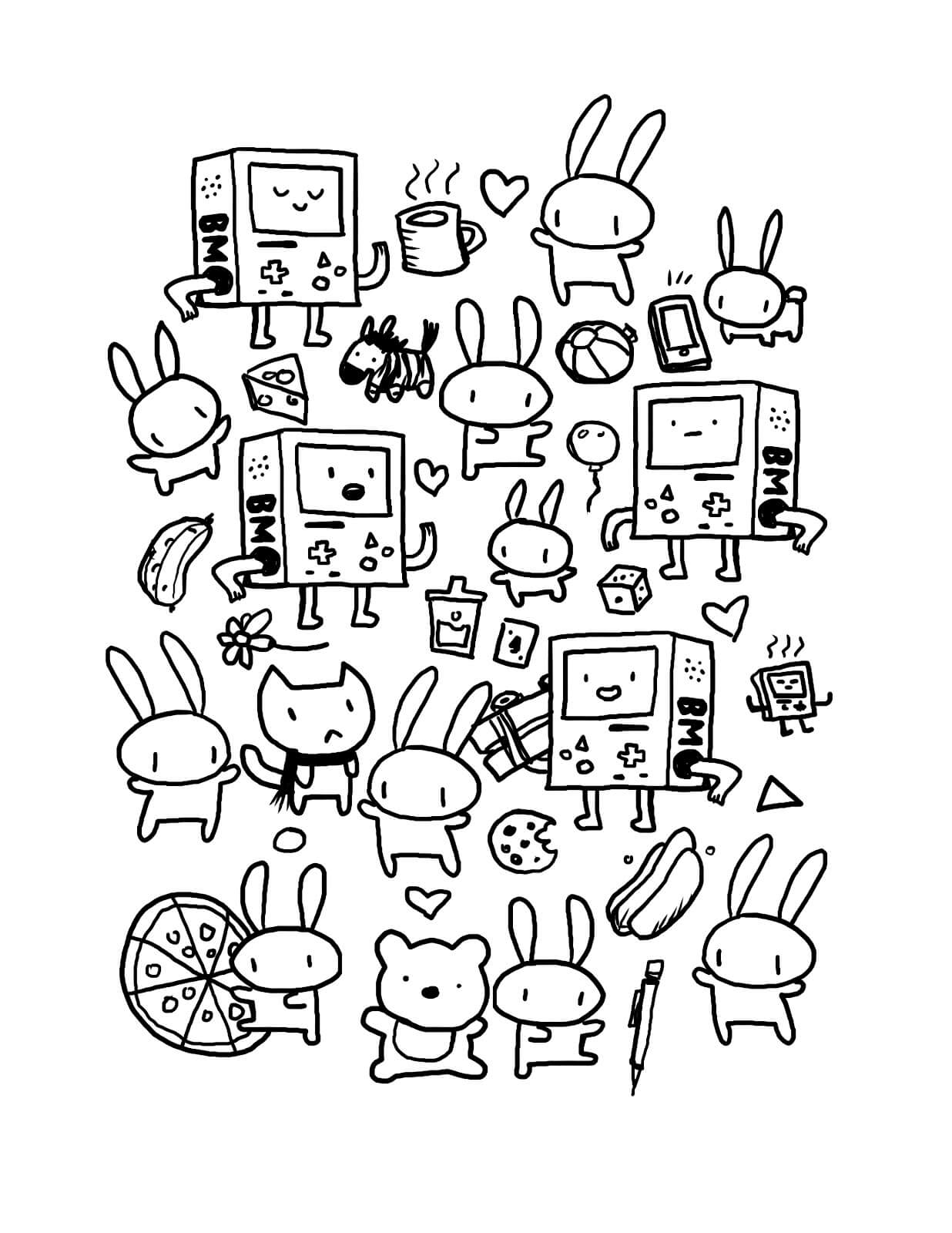 Dibujo de Animados de Kawaii para Colorear