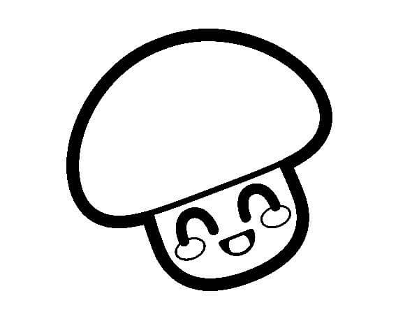 Dibujo de Diversion de Champinones Kawaii para Colorear