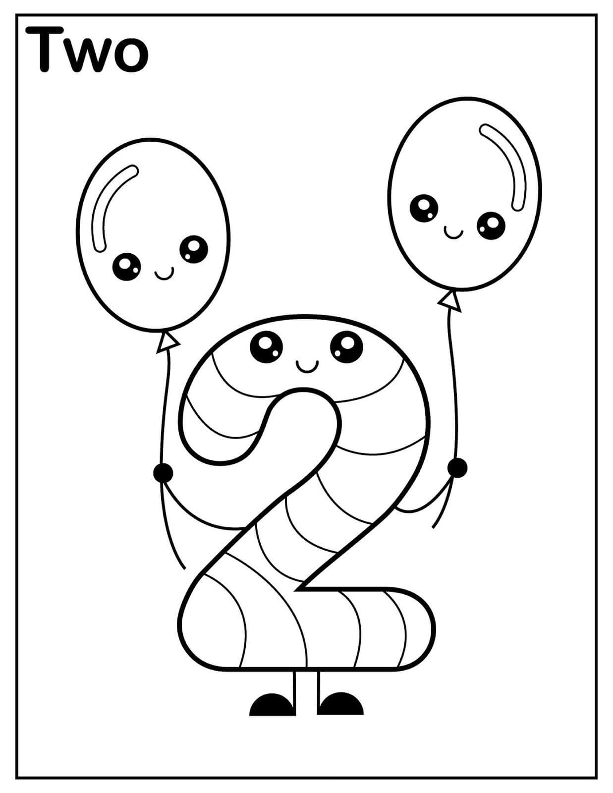 Dibujo de Dos Kawaii para Colorear