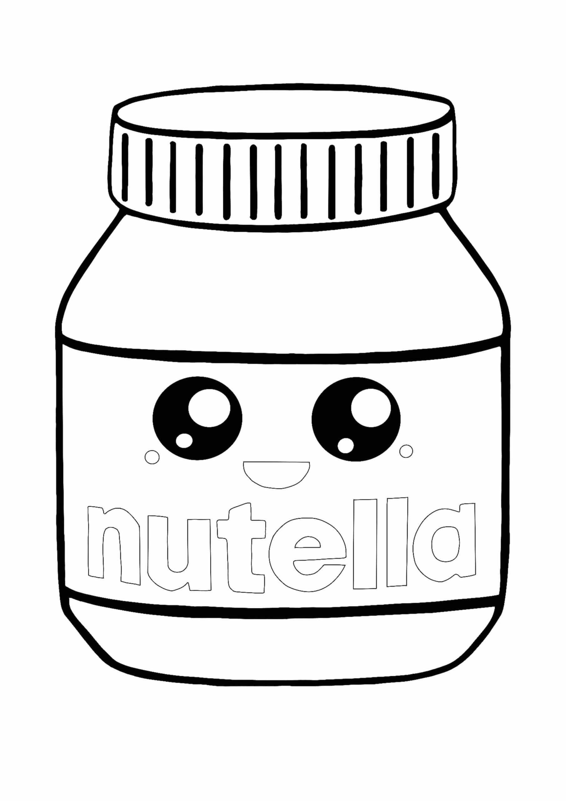 Dibujo de Kawaii Nutella Diversion para Colorear