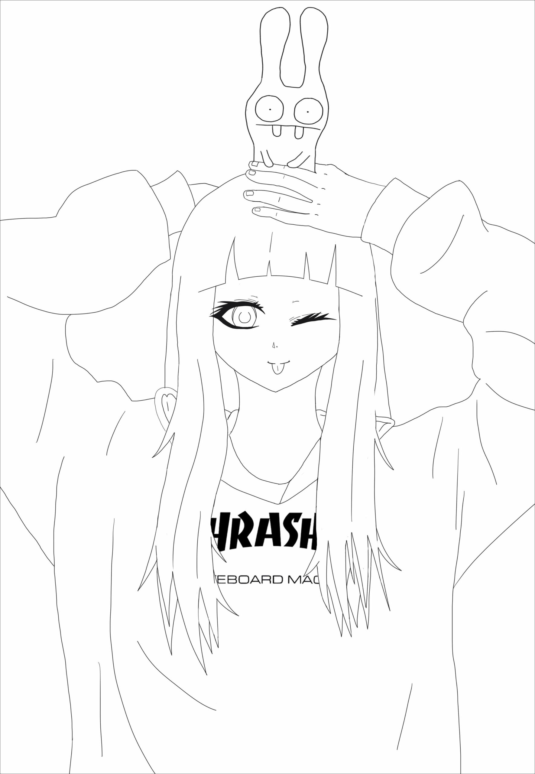 Dibujo de Kawaii para niña para Colorear