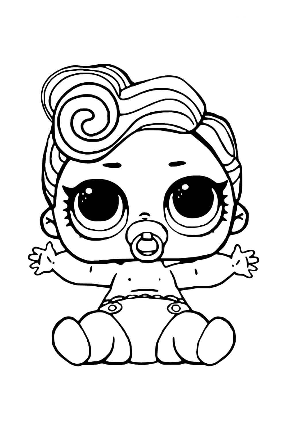 Dibujo de Lol bebé Kawaii para Colorear