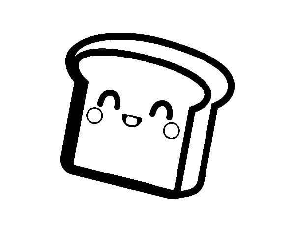 Dibujo de Pan Kawaii para Colorear