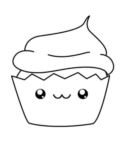Dibujo de Pastel Kawaii para Colorear