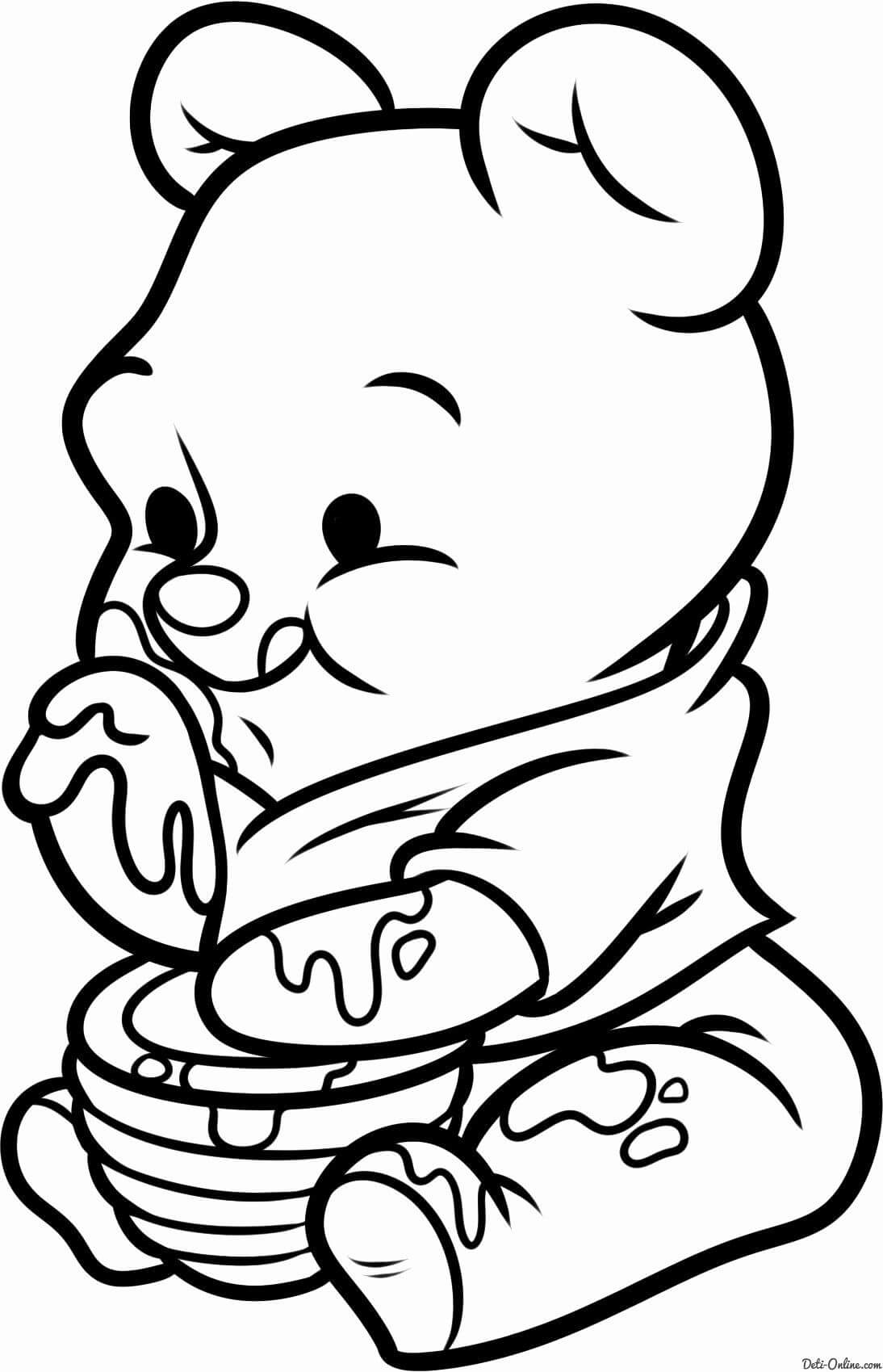 Dibujo de Pequeño Oso Kawaii para Colorear