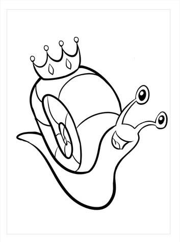 Dibujo de Reina Caracol Diversion Kawaii para Colorear