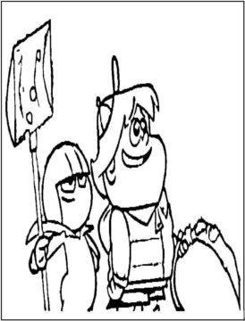 Dibujo de Kick Buttowski y Gunther para Colorear