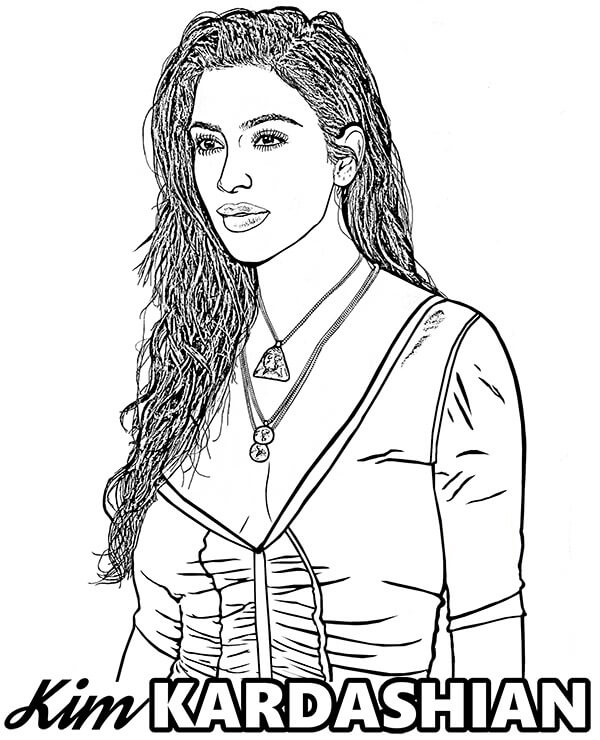 Dibujo de Cara de Kim Kardashian para Colorear