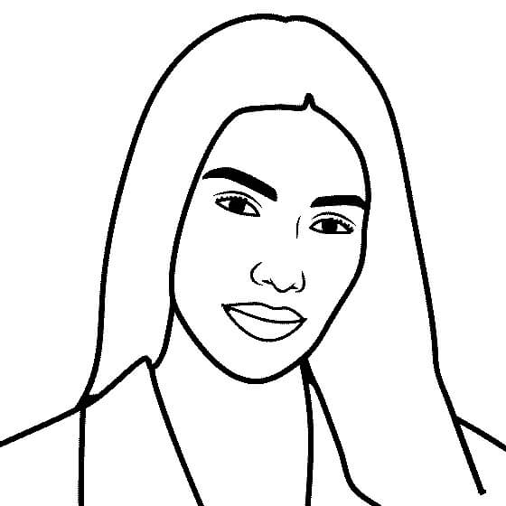 Dibujo de Kim Kardashian Divertida para Colorear