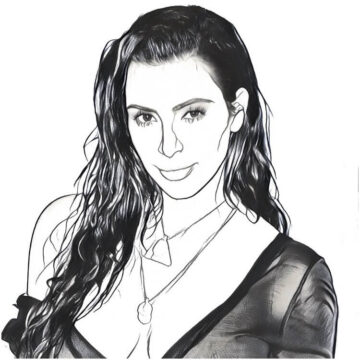 Dibujo de Kim Kardashian Es Hermosa para Colorear