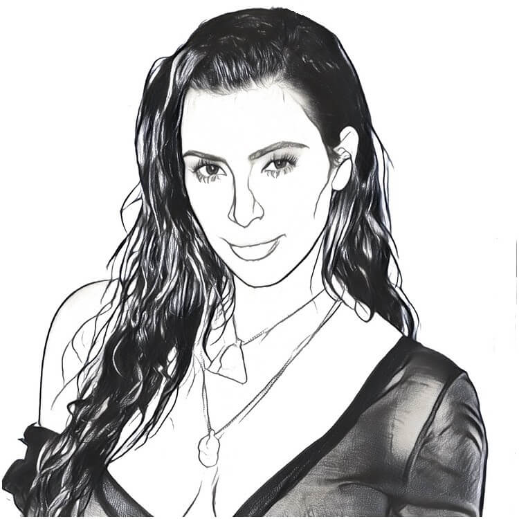 Dibujo de Kim Kardashian Es Hermosa para Colorear