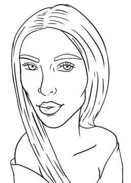 Dibujo de Meme Kim Kardashian para Colorear