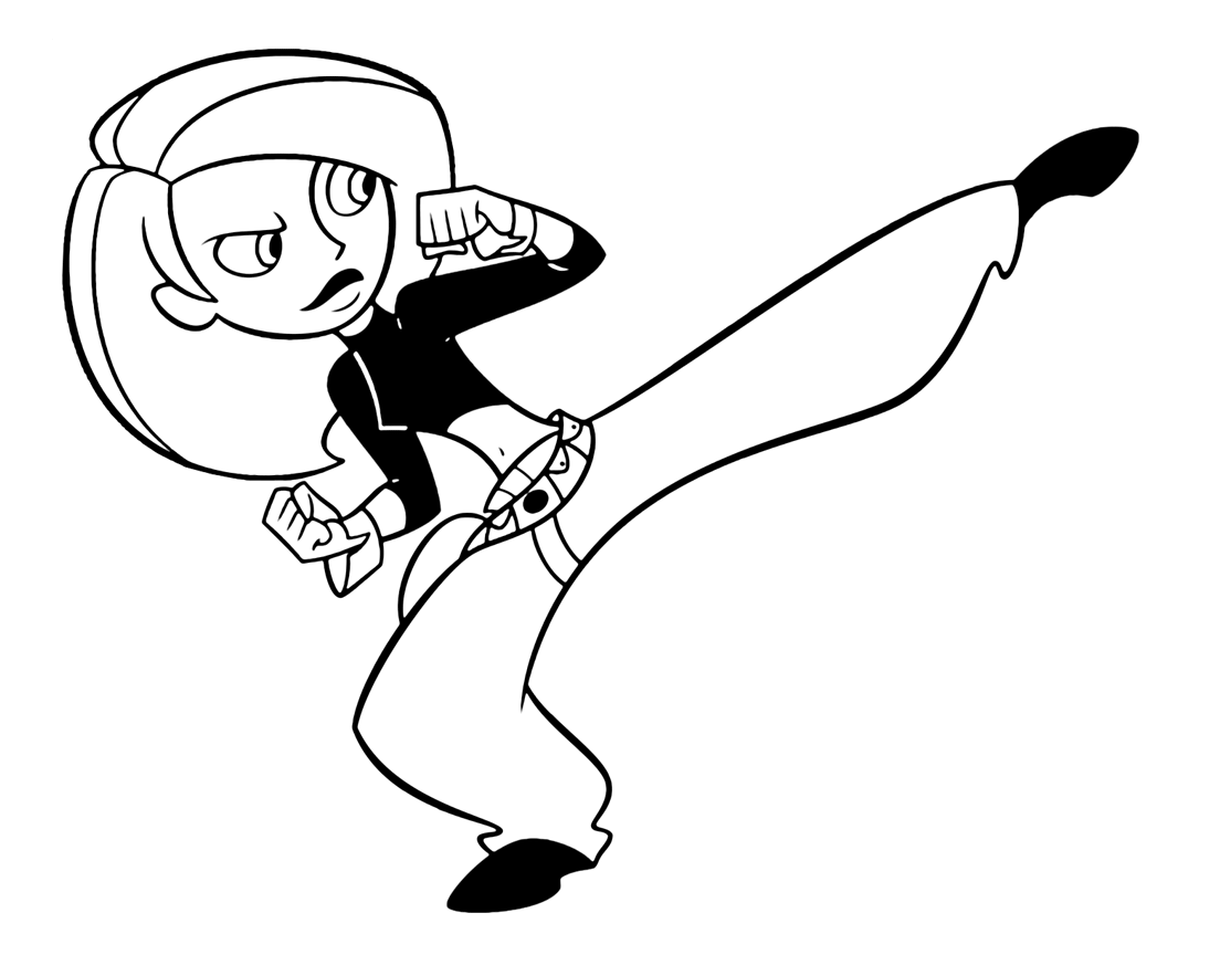 Dibujo de Acción Kim Possible para Colorear
