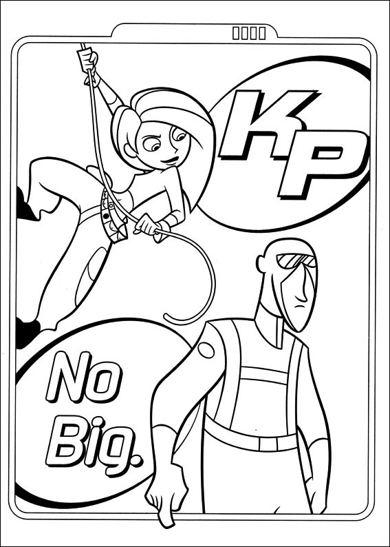 Dibujo de Kim Posible Lucha para Colorear