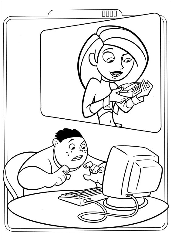 Dibujo de Kim Possible y Wade para Colorear