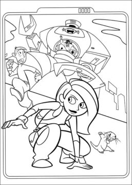 Dibujo de Ron Kim y Fugus Peleando para Colorear
