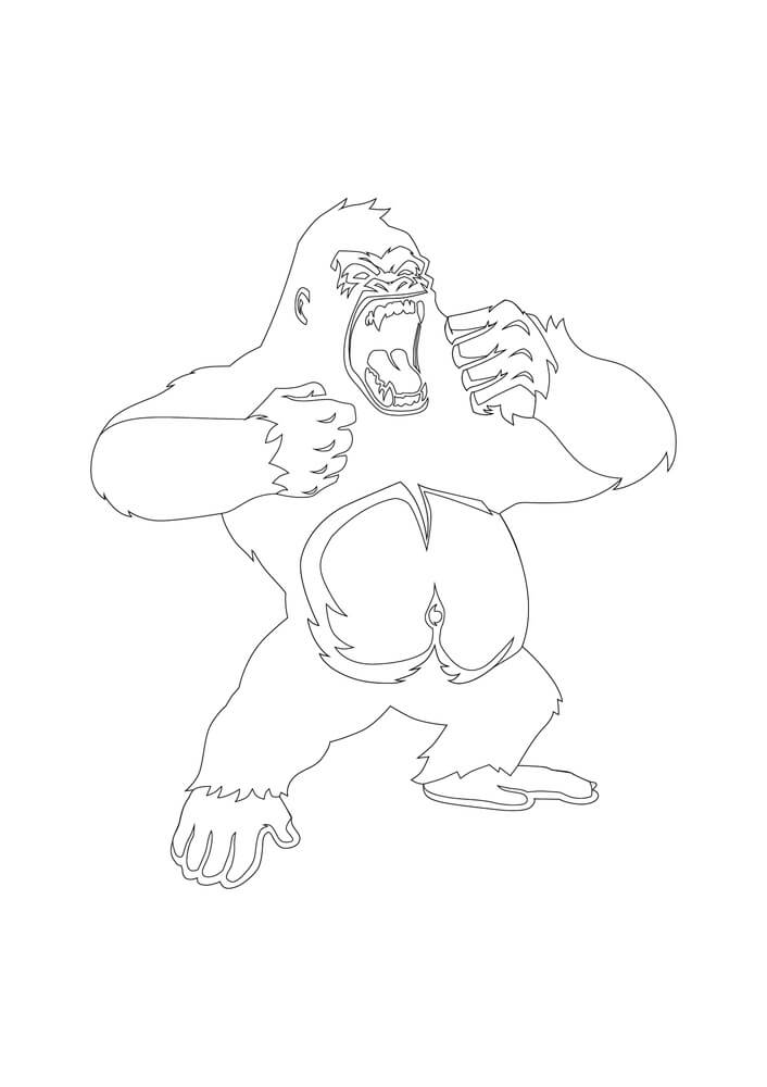 Dibujo de Bonito King Kong para Colorear