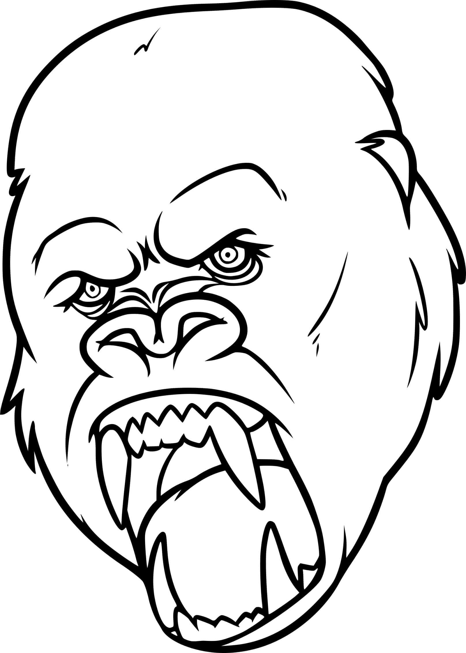 Dibujo de Cabeza de King Kong para Colorear
