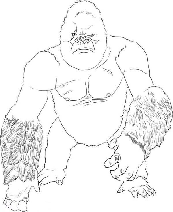 Dibujo de Gracioso King Kong para Colorear