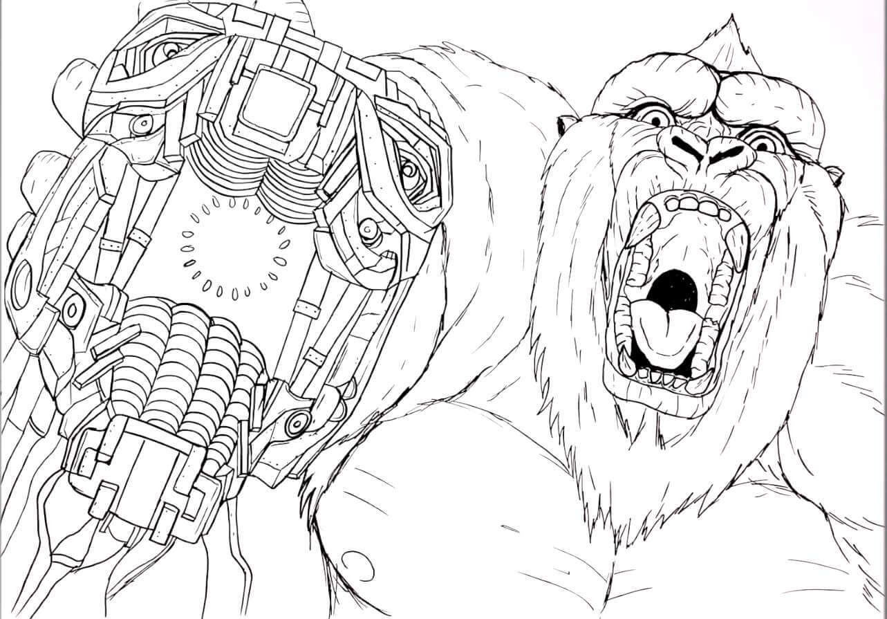 Dibujo de King Kong de Miedo para Colorear