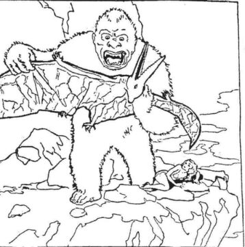 Dibujo de Lucha King Kong para Colorear