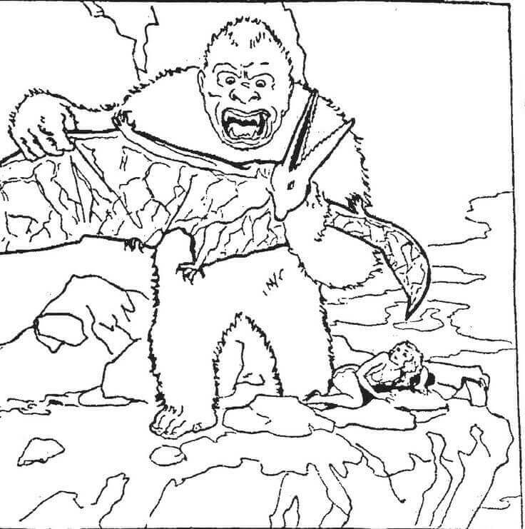 Dibujo de Lucha King Kong para Colorear