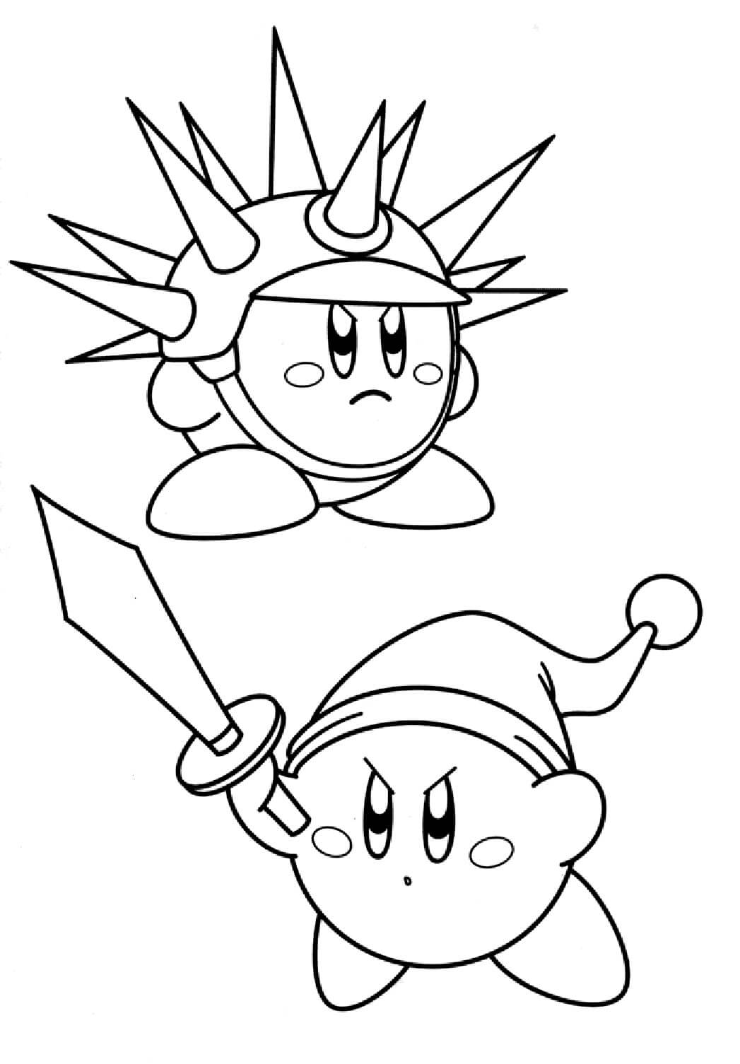 Dibujo de Dos Pieles de Kirby para Colorear