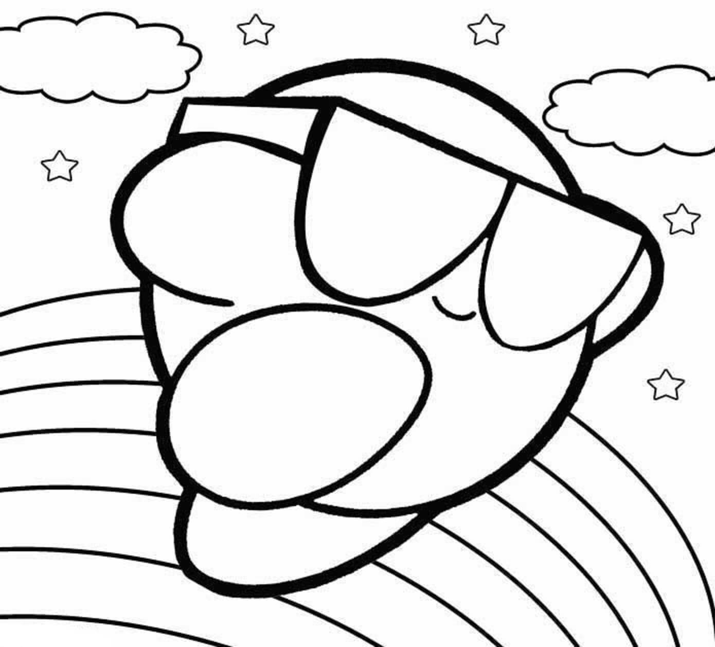 Dibujo de Genial Kirby para Colorear