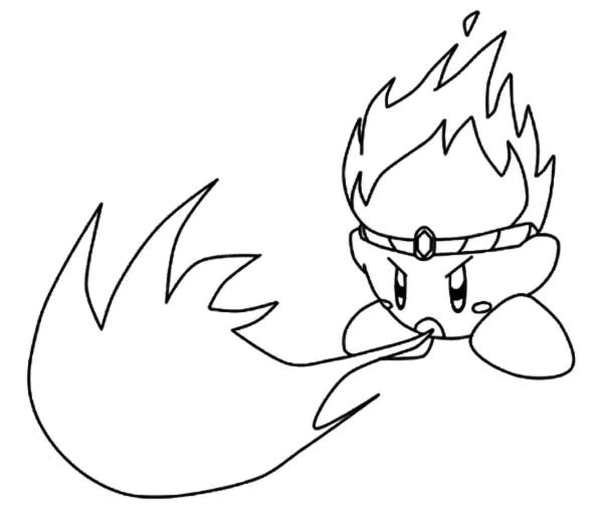 Dibujo de Kirby Aliento de Fuego para Colorear