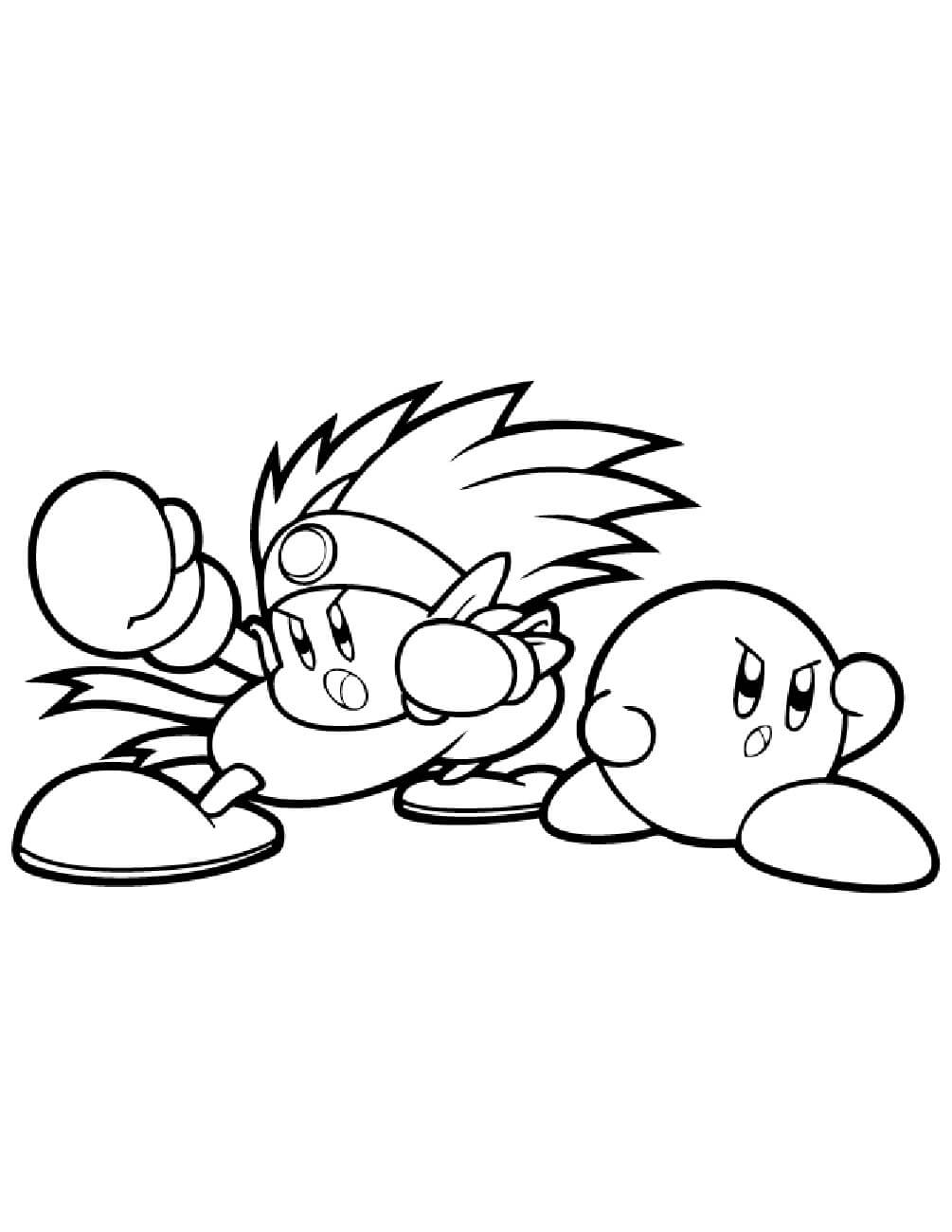 Dibujo de Kirby Boxeador para Colorear