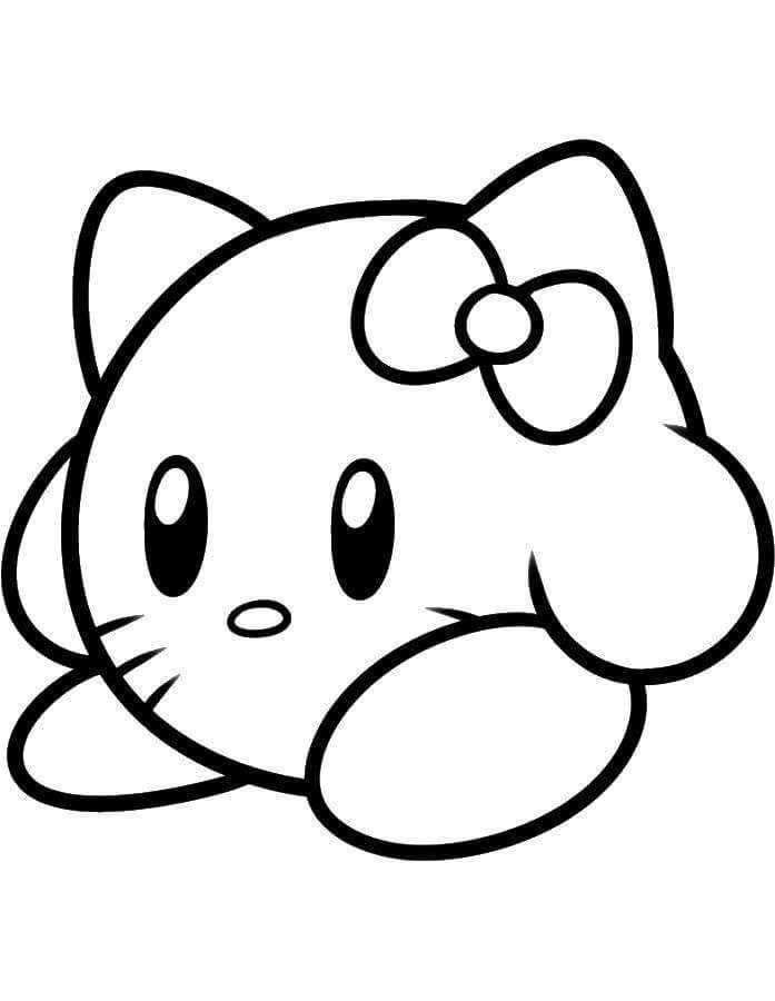Dibujo de Kirby Hello Kitty para Colorear