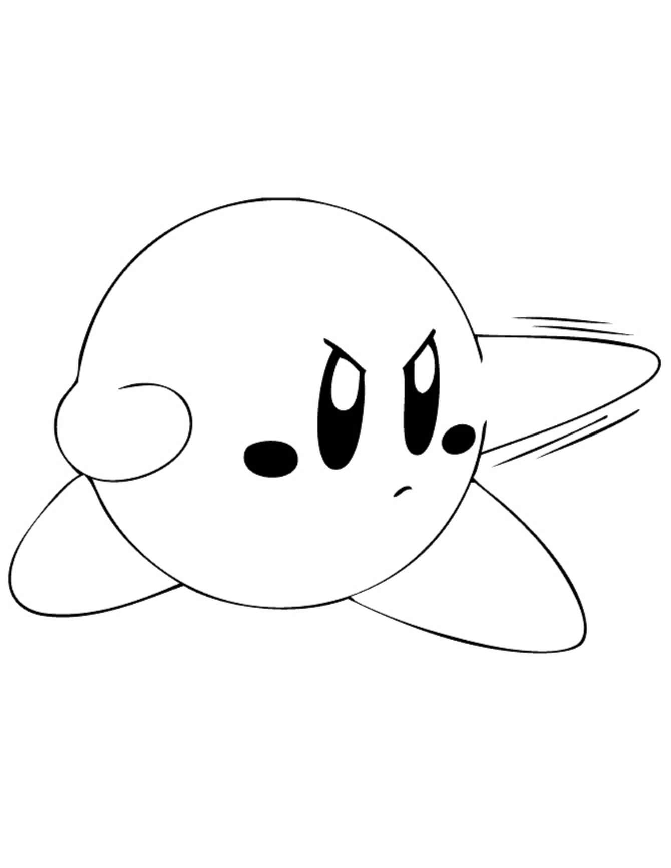 Dibujo de Kirby Luchando para Colorear