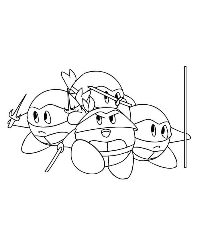 Dibujo de Kirby Ninja para Colorear