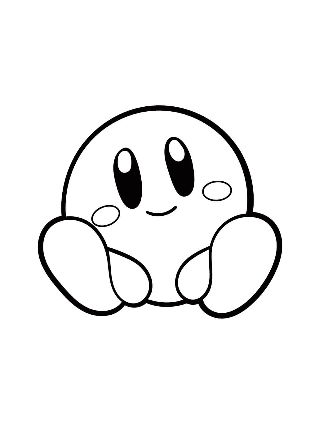 Dibujo de Kirby Sentado para Colorear