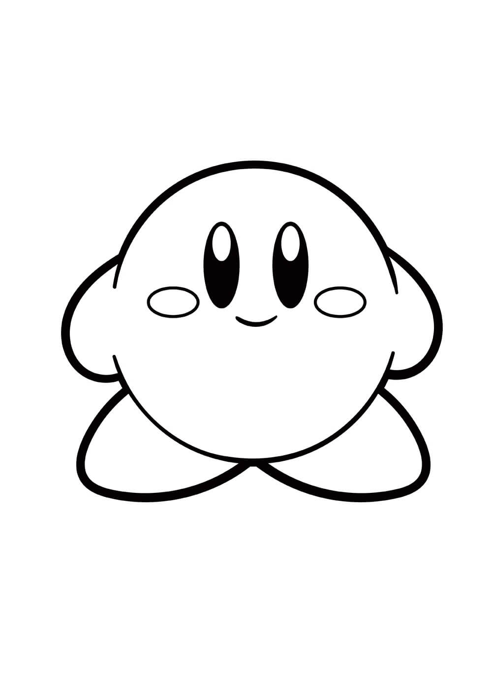 Dibujo de Kirby Sonriente para Colorear