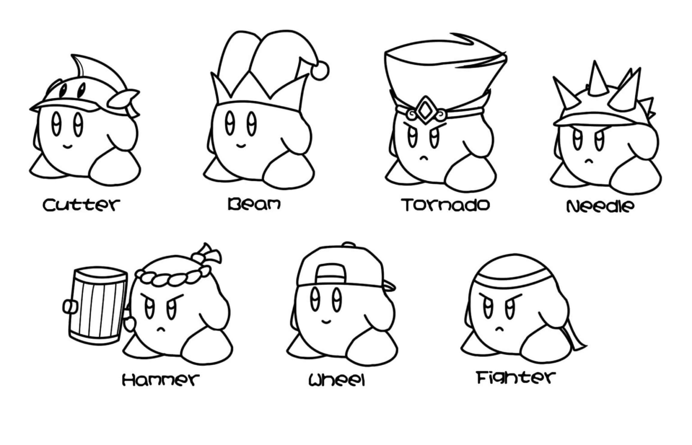 Dibujo de Kirby de Siete Pieles para Colorear