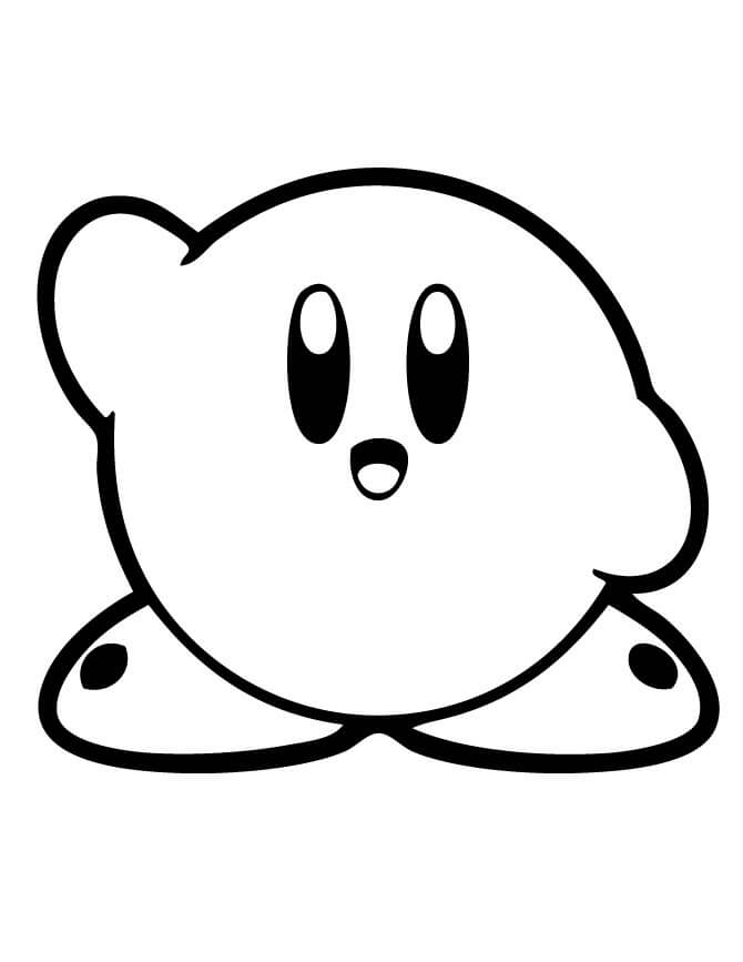 Dibujo de Kirby Dice Hola para Colorear